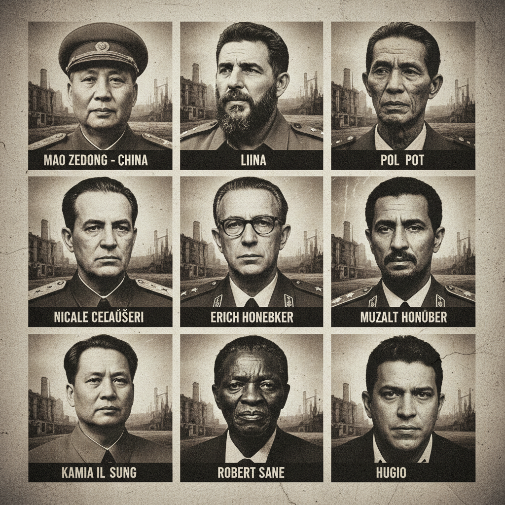 A collage of failed socialist world leaders